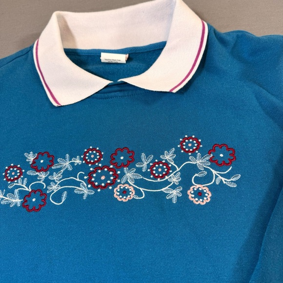 Adrian Delafield Womens Size L Pullover Grandma Sweater Long Sleeve Embroidered - Picture 2 of 12